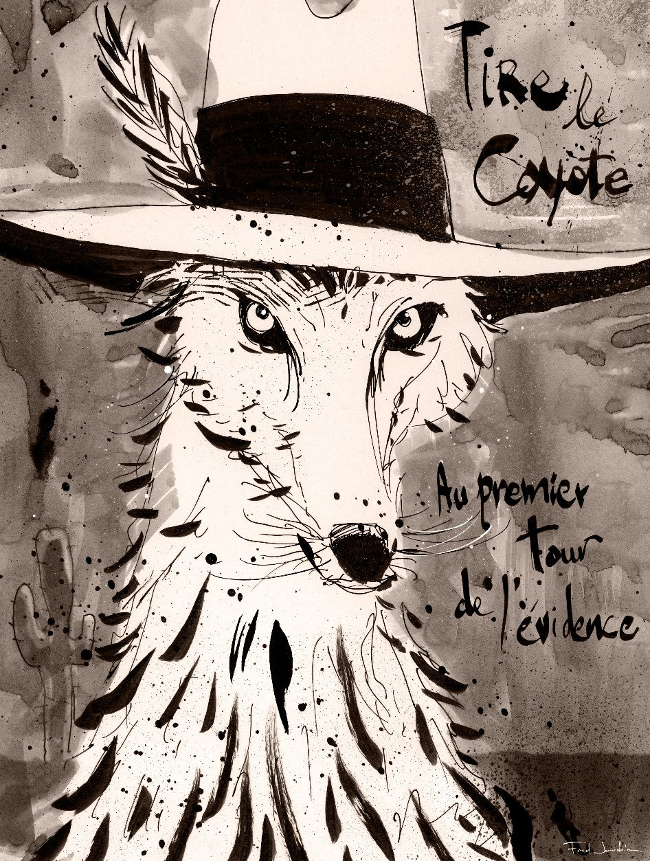 SÉRIGRAPHIE - Tire le coyote - Au premier tour de l'évidence - Coyote